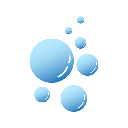 Bubbly symbols. Soap foam bubbles icons. sphere bubble air. vector illustration.のイラスト素材