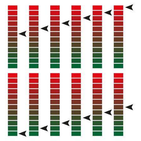 Vertical Level Indicator Set from Poor to Good for Interface. Vector illustration. Stock image.のイラスト素材