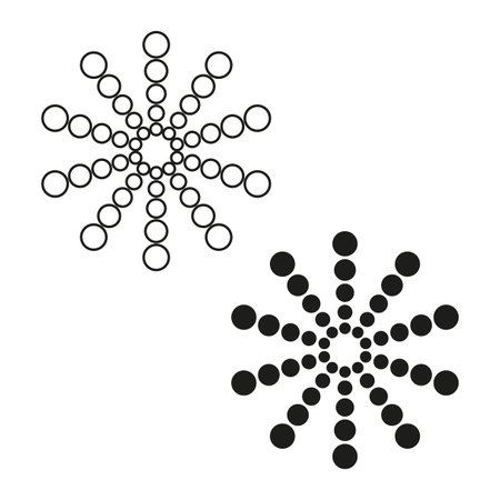 Black dots on white background. Black and white Sunburst background. Abstract dotted background. Vector illustration.のイラスト素材