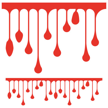 Blood or Paint Drips wider versions for wider layouts. vector illustration.のイラスト素材