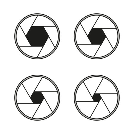 Camera shutter with aperture for photography concepts. Vector illustration.のイラスト素材