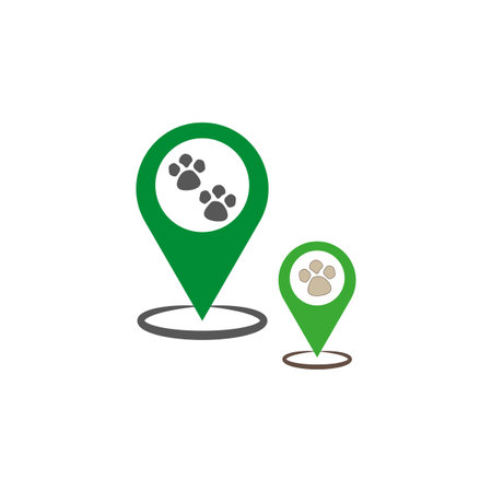 Pet and gps locator symbol or icon. Vector illustration. Stock image.のイラスト素材
