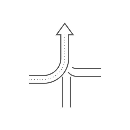 consolidate icon, join, merge or converge arrows line symbol. Vector illustration. stock image.のイラスト素材