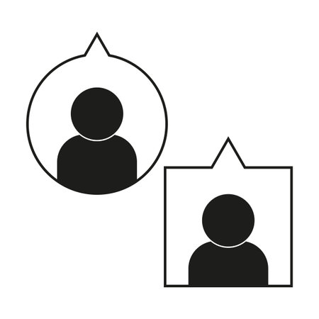 Photo with you icon in linear style for social media. Vector illustration. Stock image.のイラスト素材