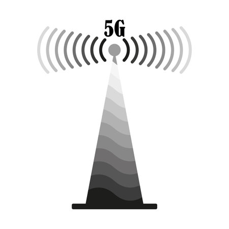 5g communication antenna icon. Vector illustration. Stock picture.のイラスト素材