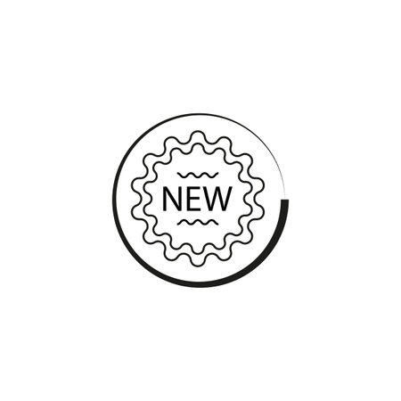 new icon, logo, stamp novelty, star seal. Vector illustration. stock image.のイラスト素材