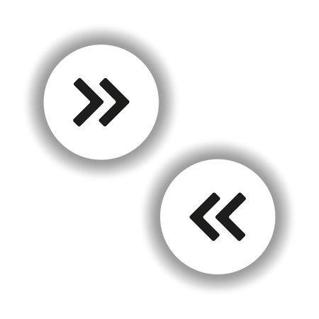 Fast forward double right, left arrows icon. Vector illustration. stock image.のイラスト素材