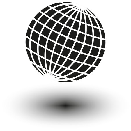 Globe icon with shadow. Vector illustration. Stock image.のイラスト素材
