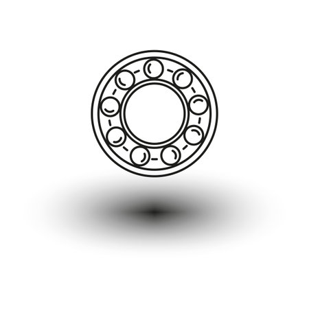 bearing line icon. Industrial rolling logo. Vector illustration. stock image.のイラスト素材