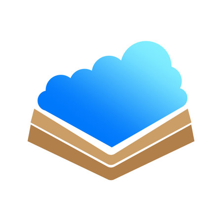 book and cloud logo concept. Vector illustration. stock image.のイラスト素材