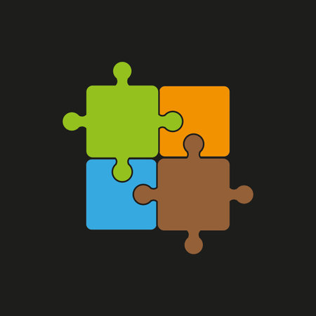 Autism Awareness Day. okay to be different. Trend lettering. Multicolored puzzle. Healthcare concept. Vector illustration. stock image.のイラスト素材