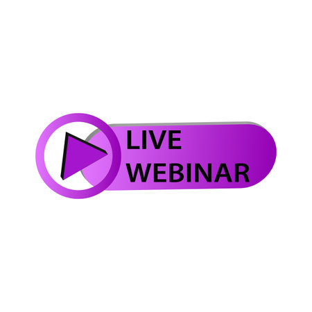 Live Webinar Button, label. Online webcast icon. Vector illustration. stock image.のイラスト素材