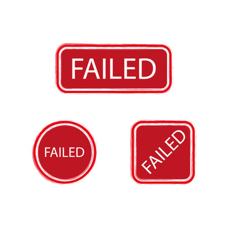 failed sign. failure icon. unsuccessful symbol. Vector illustration. stock image.のイラスト素材