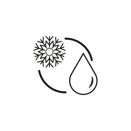 coolant icon. drop with snowflake. cold liquid. Vector illustration. stock image.のイラスト素材