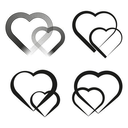 Abstarct heart icon set. Vector illustration. stock image.のイラスト素材