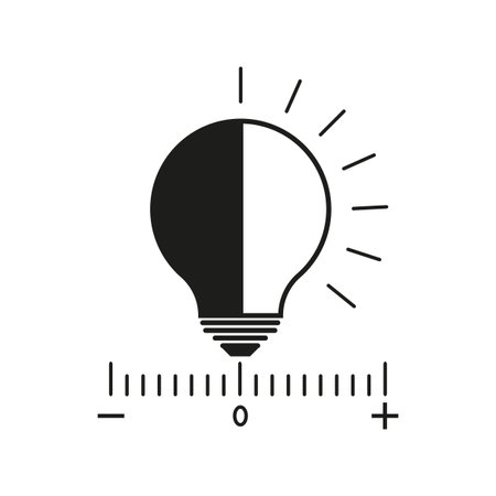 level light icon. control scale for bright. adjustment brightness. electric bulb energy. regulation contrast. Vector illustration. stock image.のイラスト素材