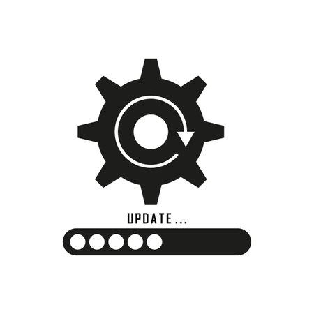 Update system progress. Upgrade application icon. Loading process. Vector illustration. EPS 10.のイラスト素材