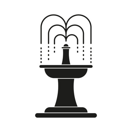 Fountain icon. Silhouette of a device for watering the garden with water. Vector illustration. stock image.のイラスト素材