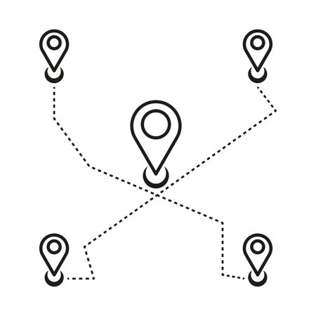 Distance icon. people, travel concept. Vector illustration. stock image.のイラスト素材
