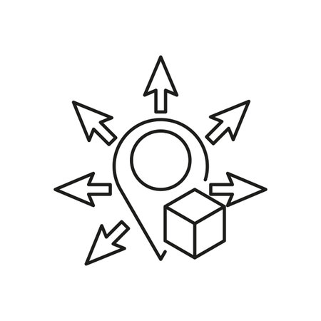 delivery management icon optimization or distribution supply. logistics control. Vector illustration. stock image.のイラスト素材