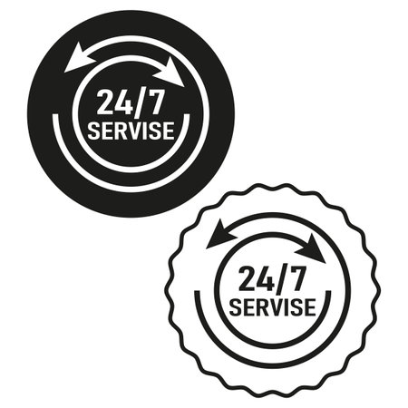 Service 24x7 icon. Vector illustration. stock image.のイラスト素材
