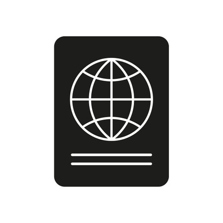 Passport black icon. Travel concept. Personal document symbol. Vector illustration. EPS 10.のイラスト素材