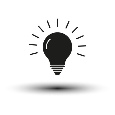 Light or lamp icon. Creative idea symbol. Vector illustration. Eps 10.のイラスト素材