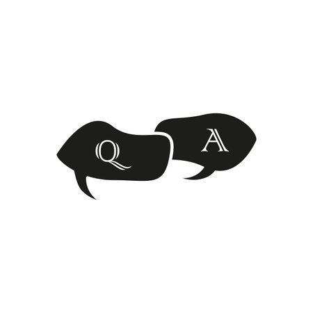 Q and A icon in speech bubble. Vector illustration. Eps 10.のイラスト素材
