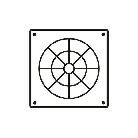 Fan grill icon. Computer cooler grill. Eps 10.のイラスト素材