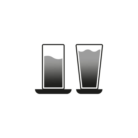 Two water glass icon. Vector illustration. Eps 10.のイラスト素材