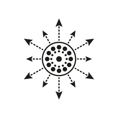 Absorb icon, arrow direction, Expanding icon. Symbol spread out. Vector illustration. Eps 10.のイラスト素材