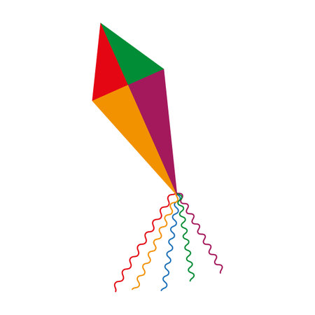 Kids toy icon. Colored kite. Vector illustration. Eps 10.のイラスト素材