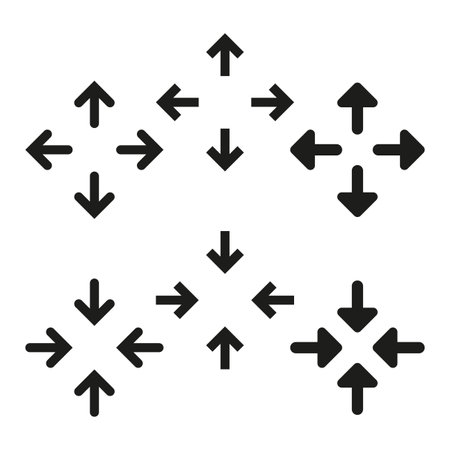 Full screen icon set. Exit full screen icon set. Vector illustration. EPS 10.のイラスト素材