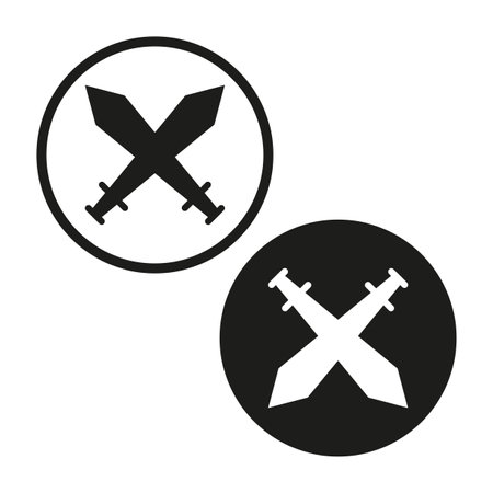 Sword cross icon in circle. Vector illustration. EPS 10のイラスト素材