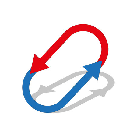 Circular arrows for change. Reset, swap, turn, exchange sign. Vector illustration. EPS 10.