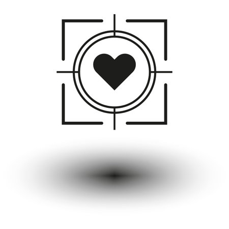 Heart target icon. Vector illustration. EPS 10.のイラスト素材