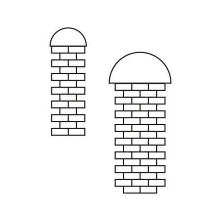 Columns made of bricks icons. Vector illustration. EPS 10.のイラスト素材