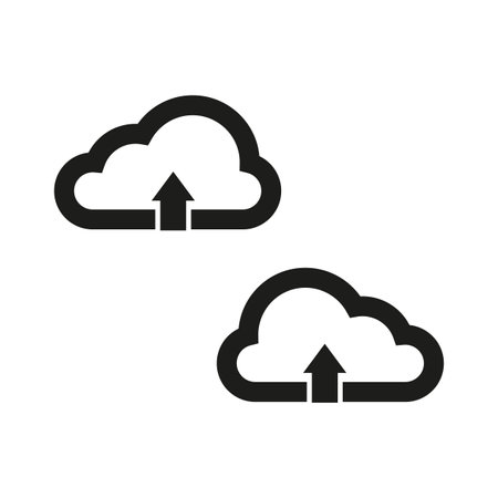 Upload vector icon. Upload on cloud icon. Cloud storage symbol. Vector illustration. EPS 10.