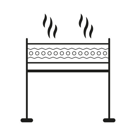 BBQ icon. Grill sign. Barbecue symbol. Vector illustration. EPS 10.のイラスト素材