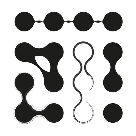 Metaball, connected dots, circles pattern, texture element. Vector illustration.のイラスト素材