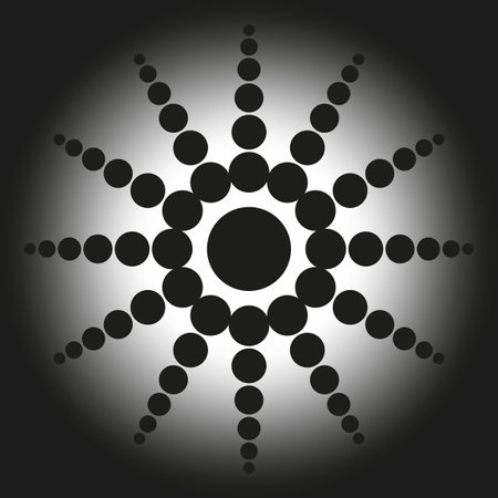 Dotted motif. Bursting, concentric circle element. Vector illustration. EPS 10.のイラスト素材