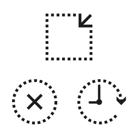 Set of 3 icons Actions. Vector illustration. EPS 10.のイラスト素材