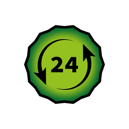 24 hour service icon. Vector illustration. EPS 10.のイラスト素材