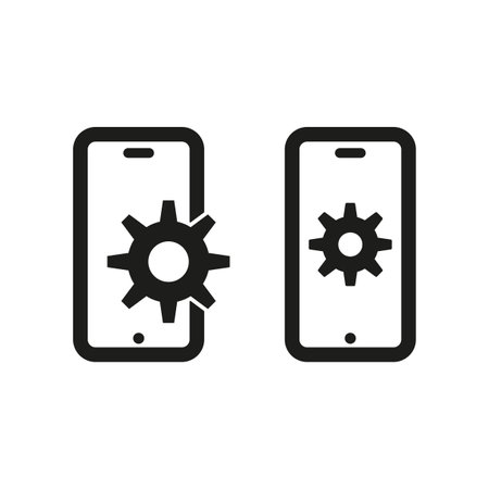 Mobile settings gear icon. Vector illustration. EPS 10.のイラスト素材