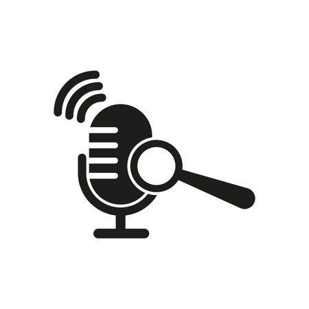 Voice search icon. Vector illustration. EPS 10.のイラスト素材