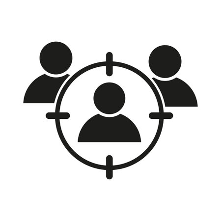 Headhunting, user icon. Customer, client targeting. Target audience. Vector illustration. EPS 10.のイラスト素材