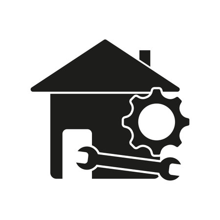 Home repair sign. House renovation symbol. Vector illustration. EPS 10.のイラスト素材