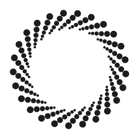 radiating dotted circle. Vector illustration. EPS 10.のイラスト素材