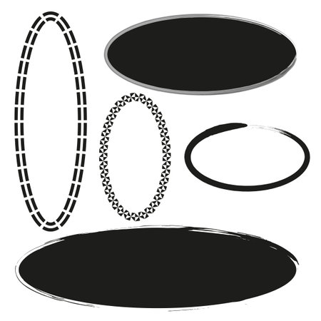 Set of grunge oval frames. Vector illustration. EPS 10.のイラスト素材