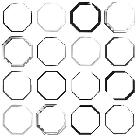 Hexagon icon. Hexagonal six sided polygon.のイラスト素材